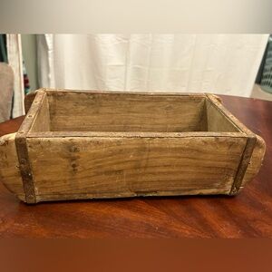 Rustic Primitive Farmhouse Decor Vintage Wooden Brick Mold Box A12